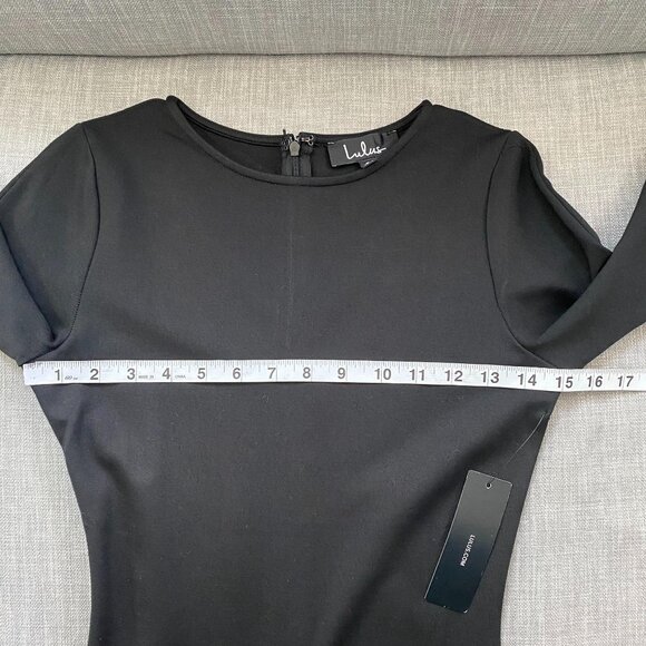 NWT Lulus Black Long Sleeve Cutout Dress Womens Small LBD Going Out Party Baddie - Picture 7 of 9